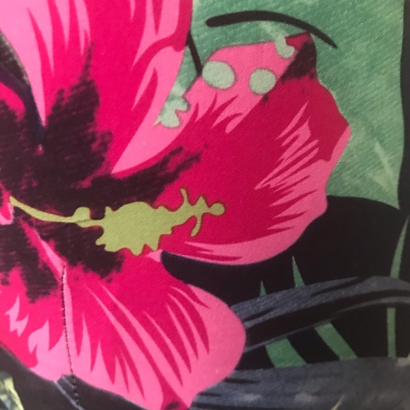 KLING Tropical Print Maxi Dress with Cut Out Detail in Navy Pink and Green - Picture 11 of 11